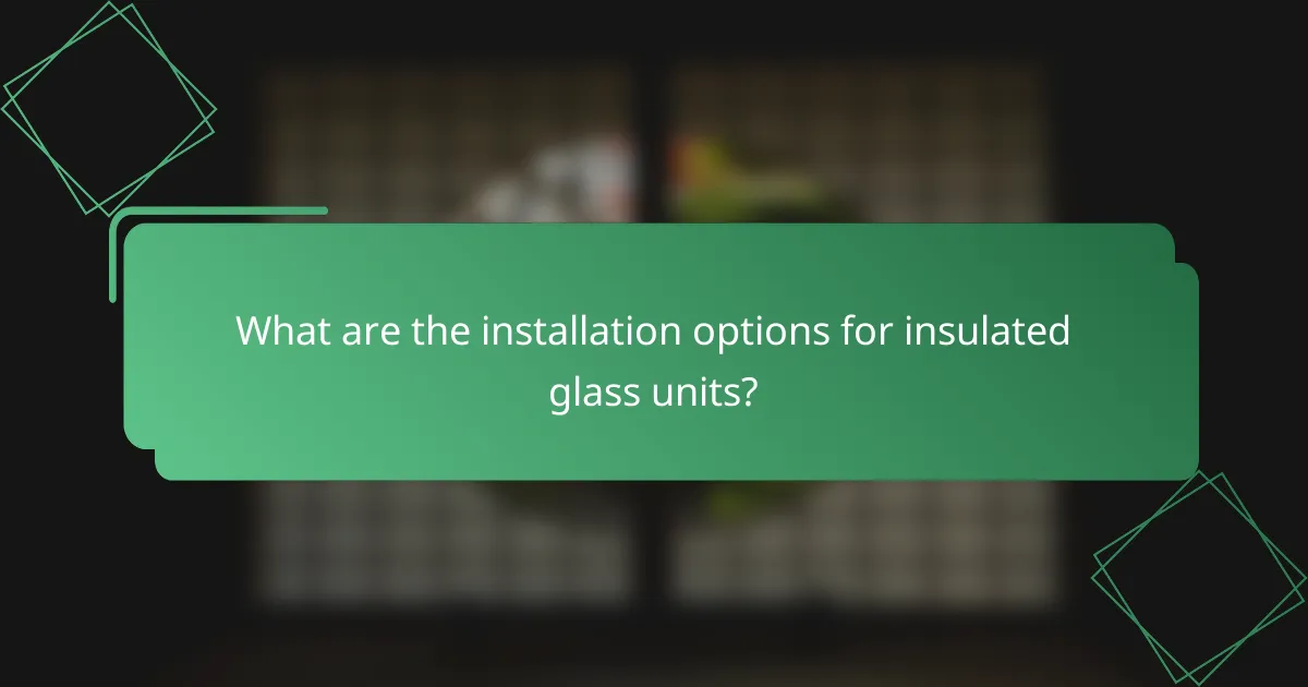 What are the installation options for insulated glass units?